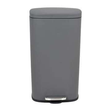 Pedaalemmer rechthoek - mat grijs - 30 liter, Huis en Inrichting, Woonaccessoires | Prullenbakken, Verzenden, Nieuw