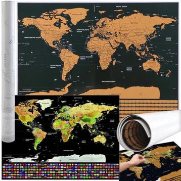 Malatec Wereldkaart Krasposter met Vlaggen - Perfect voor..., Ophalen of Verzenden, Nieuw
