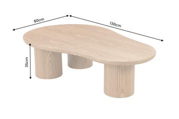 Koffietafel ORGANIKO 130cm eikenhout look natuurlijk - 48554, Ophalen of Verzenden, Nieuw