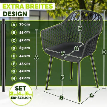 Tuinstoelen - Weerbestendig - Met armleuning - Set van 2 - Z, Verzenden, Zo goed als nieuw