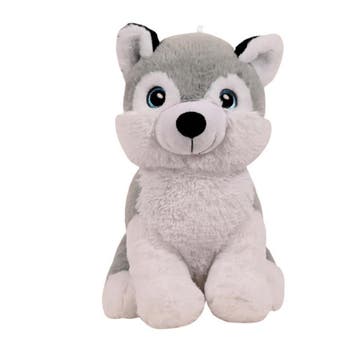 Sandy Husky knuffel - pluche - 32 cm - grijs/wit, Verzenden, Nieuw