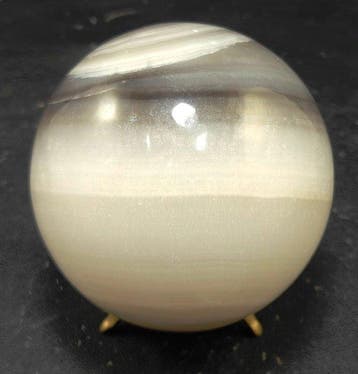 Banded Onyx Natuursteen Bol - Hoogte: 100 mm - Breedte: 100