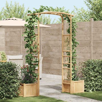 vidaXL Tuin Boog Naturel 177 x 40 x 205 cm Bamboe, Verzenden, Nieuw