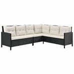 Loungeset Manacor - Zwart / Wit - Incl. Kussens, Tuin en Terras, Tuinsets en Loungesets, Verzenden, Nieuw