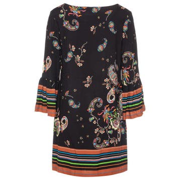 Ana Alcazar • zwarte jurk met bloemenprint • 36, Verzenden, Zwart, Nieuw, Maat 36 (S)