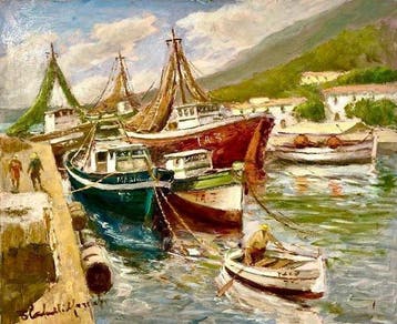 Savili (XX) - Barcos pesqueros en el puerto