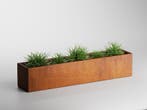 Adeqo cortenstaal plantenbak rechthoek 200 x 40 x 40 cm, 100 cm of meer, Verzenden, Nieuw, Metaal