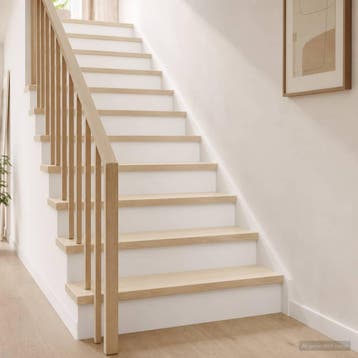 vidaXL Trap Tread 2 st 70 x 30 x 2 cm Wit Massief Eikenhout, Verzenden, Nieuw