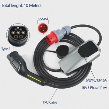 Draagbare 3-Fase EV Charger 11kW/22kW: Verstelbaar 6A-32A, 4, Verzenden, Nieuw