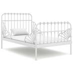 vidaXL Bedframe verlengbaar metaal wit 80x130/200 cm, Eenpersoons, Verzenden, Wit, Nieuw
