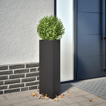 vidaXL Plantenbakken 2 st driehoek 30x26x75 cm staal zwart, Verzenden, Nieuw, Metaal