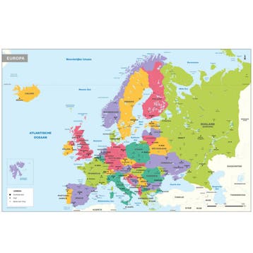Poster Europakaart - 100 x 140 cm, Ophalen of Verzenden, Nieuw