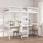 vidaXL Hoogslaper zonder matras massief grenenhout wit, Verzenden, Nieuw, Wit, Hout