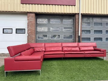 Hoekbank JORI Shiva rood leer relax bankstel design JR3960, Huis en Inrichting, Banken | Bankstellen, Design, Hoekbank, Vierpersoons of meer