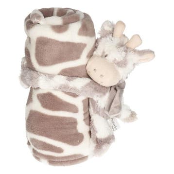 Baby/kinder dekentje met koe/stier knuffel - wit/grijs, Verzenden, Nieuw