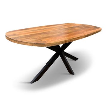 Eettafel Deens Ovaal Björn 150x90cm Mango Naturel, Huis en Inrichting, Tafels | Eettafels, Ophalen of Verzenden, Nieuw