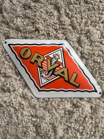 Orval – Trappistenbier – Emaille reclamebord – oranje – ca.