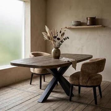 Eettafel Donny Oud Hout Deens Ovaal - 240x100 cm | World of, Ophalen of Verzenden, Nieuw