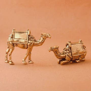 Set van 2 Koperen Kameel Ornamenten - Creatieve Ambachtelijk, Dieren en Toebehoren