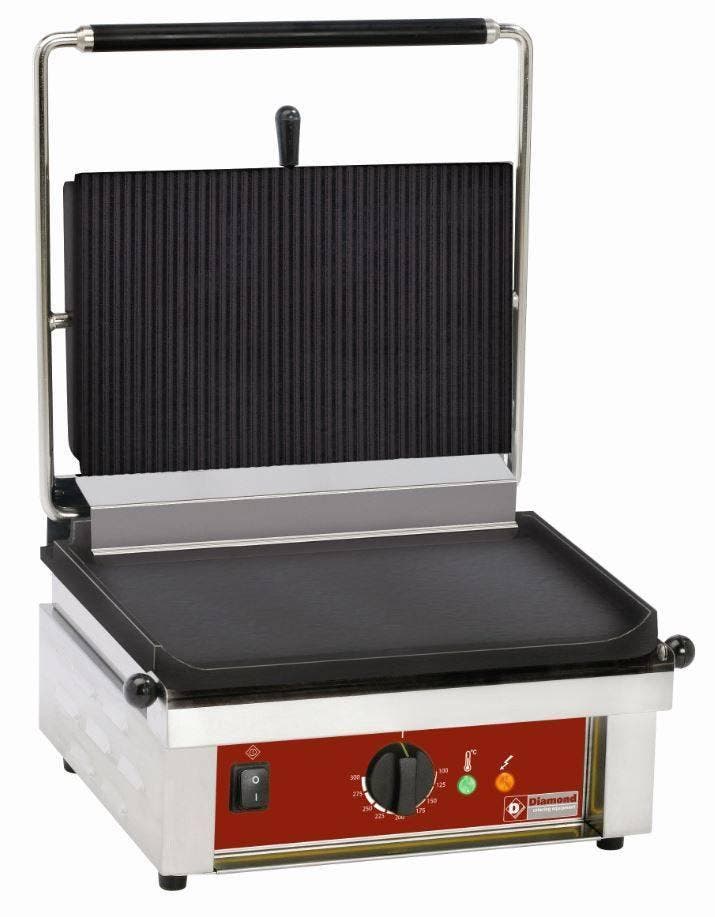 Enkele Contactgrill Geribbeld-Glad HorecaTraders, Zakelijke goederen, Horeca | Keukenapparatuur, Verzenden