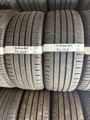 215-45-17 Continental Zomerbanden 6mm Incl Montage 215 45 17, Auto-onderdelen, Banden en Velgen, Ophalen, 17 inch, Band(en), Personenwagen