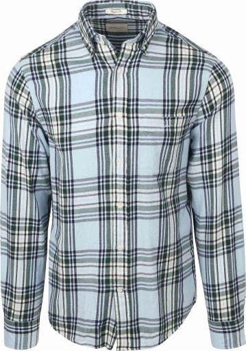 Gant Overhemd Flanel Ruit Blauw maat XL Heren, Verzenden, Nieuw, GANT