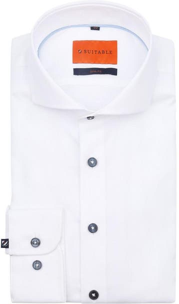 Suitable Melange Overhemd Wit maat 43 Heren, Verzenden, Nieuw, Wit, Suitable