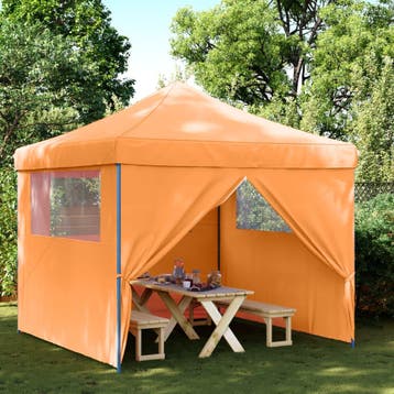 vidaXL Partytent inklapbaar pop-up met 4 zijwanden oranje, Verzenden, Nieuw, Partytent
