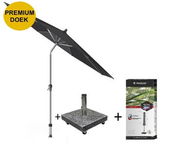 Riva premium parasol 300 cm rond faded black met, Ophalen of Verzenden, Nieuw