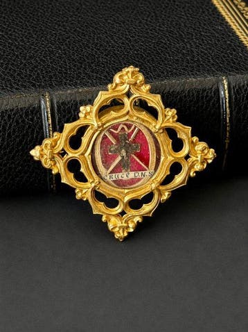 Reliekhouder - Metaal - 1850-1900 - Heilig Kruis, Antiek en Kunst