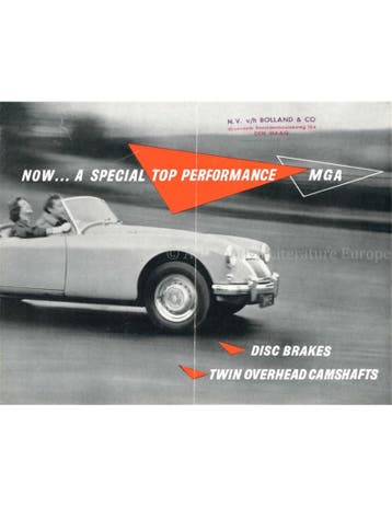 1958 MG MGA BROCHURE ENGELS, Nieuw, Author