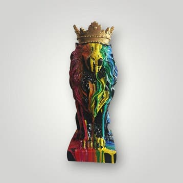 RED - sculptuur, King lion color - 30 cm - Hars - 2026