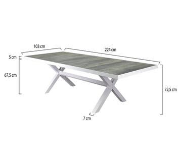 New Delhi dining tuintafel 224x103xH72,5 cm met kruispoot, Ophalen of Verzenden, Nieuw