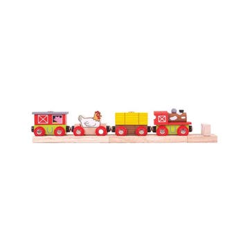 BigJigs houten trein Farmyard - boe van €15,99 voor €7,99, Kinderen en Baby's, Speelgoed | Overig, Ophalen of Verzenden, Nieuw
