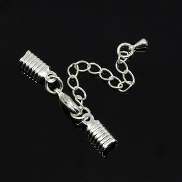 2 x Verzilverde veterklem met sluiting incl. verlengketti..., Ophalen of Verzenden, Nieuw, Overige typen