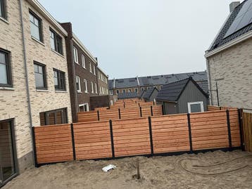hout-beton schutting grenen vanaf 100 euro per meter, Tuin en Terras, 1 tot 2 meter, Verzenden, 6 meter of meer, Nieuw