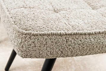 Moderne kruk SCANDINAVIA champagne greige bouclé zwarte, Ophalen of Verzenden, Nieuw