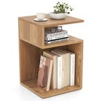 LIVSK S-vormige Bijzettafel met 2 Open Vakken - Stevig en St, Verzenden, Nieuw