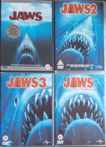 Jaws 1 - 4                                  Gratis verzenden, Vanaf 12 jaar, Verzenden, Zo goed als nieuw, Drama