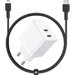 GaN Snellader met dubbele USB C Poort + Stevige Lightning, Ophalen of Verzenden, Nieuw