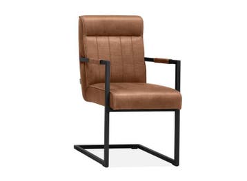 Eetkamerstoel Logan - eetkamerstoelen - Cognac, Nieuw, Overige materialen