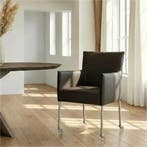 Leren eetkamerstoel More - Hermes Antracite (donkergrijs) -, Huis en Inrichting, Stoelen, Ophalen of Verzenden, Nieuw, Leer, Bohemian, Industrieel, Modern, Scandinavisch