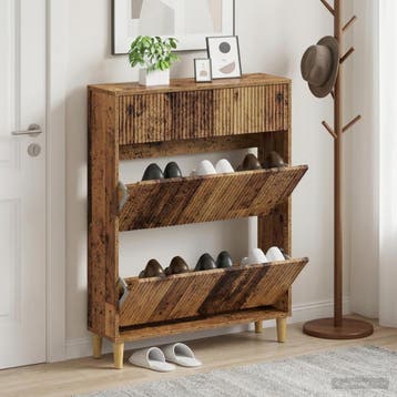 vidaXL Schoenenkast ARNHEM 78 x 24 x 103 cm Bewerkt hout Oud, Verzenden, Nieuw