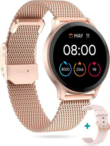 2dekans | FITAGE Sporthorloge - Smartwatch - Stappenteller, Ophalen of Verzenden, Zo goed als nieuw, Roze, FITAGE