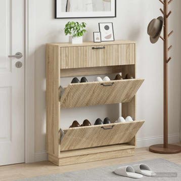 vidaXL Schoenenkast HOORN 78 x 24 x 100 cm Bewerkt hout, Verzenden, Nieuw