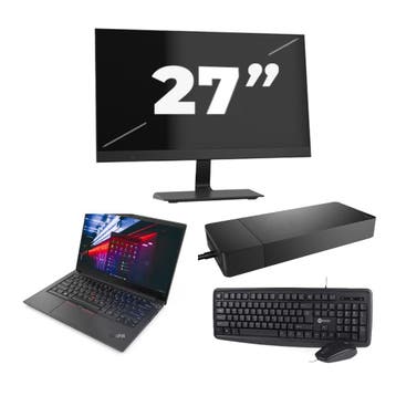 Lenovo ThinkPad E14 Gen 2 -   i3-11e 8GB  - 256GB  + 1x 27 i, Qwerty, Verzenden, 8 GB, Refurbished