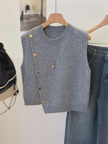 Gebreide Vest Trui Dames - Effen Kleur, Casual & Veelzijdig,, Kleding | Dames, Verzenden, Nieuw