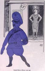 Frankrijk en Hitler op spotprent (lijst optie, Lithos), Verzenden