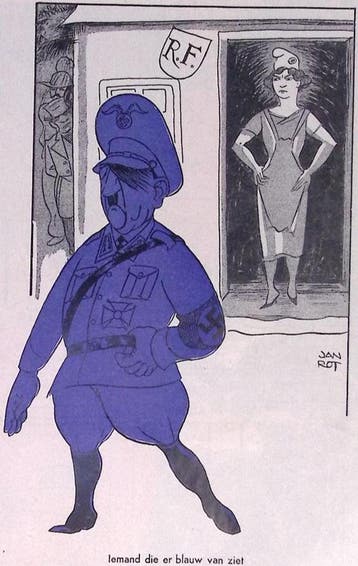 Frankrijk en Hitler op spotprent (lijst optie, Lithos), Verzenden