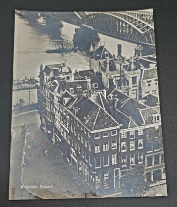 Oude foto Rotterdam Bolwerk ca. 1925–1940 – Willemsbrug –, Verzamelen, Foto's en Prenten, Ophalen of Verzenden, Gebruikt